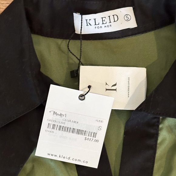 NWT! Kleid Celia Midi Green Tie Waist Dress Size Small - Picture 7 of 12